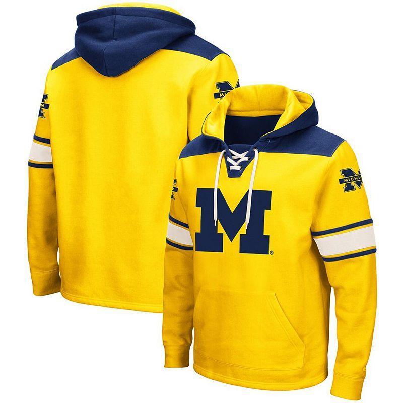 Mens Colosseum Maize Michigan Wolverines 2.0 Lace-Up Pullover Hoodie Product Image