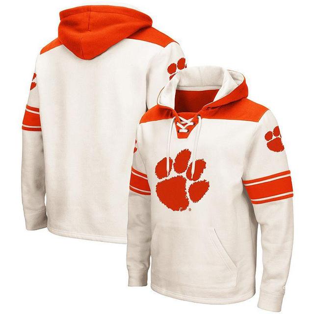 Mens Colosseum Cream Clemson Tigers 2.0 Lace-Up Pullover Hoodie Product Image