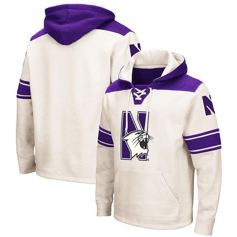 Mens Colosseum Cream Northwestern Wildcats 2.0 Lace-Up Pullover Hoodie Product Image