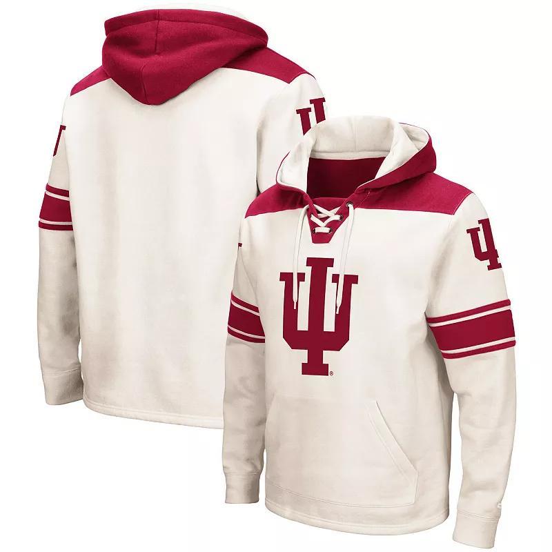 Mens Colosseum Cream Indiana Hoosiers 2.0 Lace-Up Pullover Hoodie Product Image