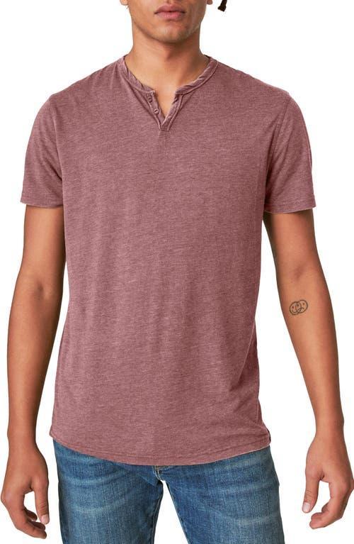 Lucky Brand Venice Button Neck Cotton Blend T-Shirt Product Image