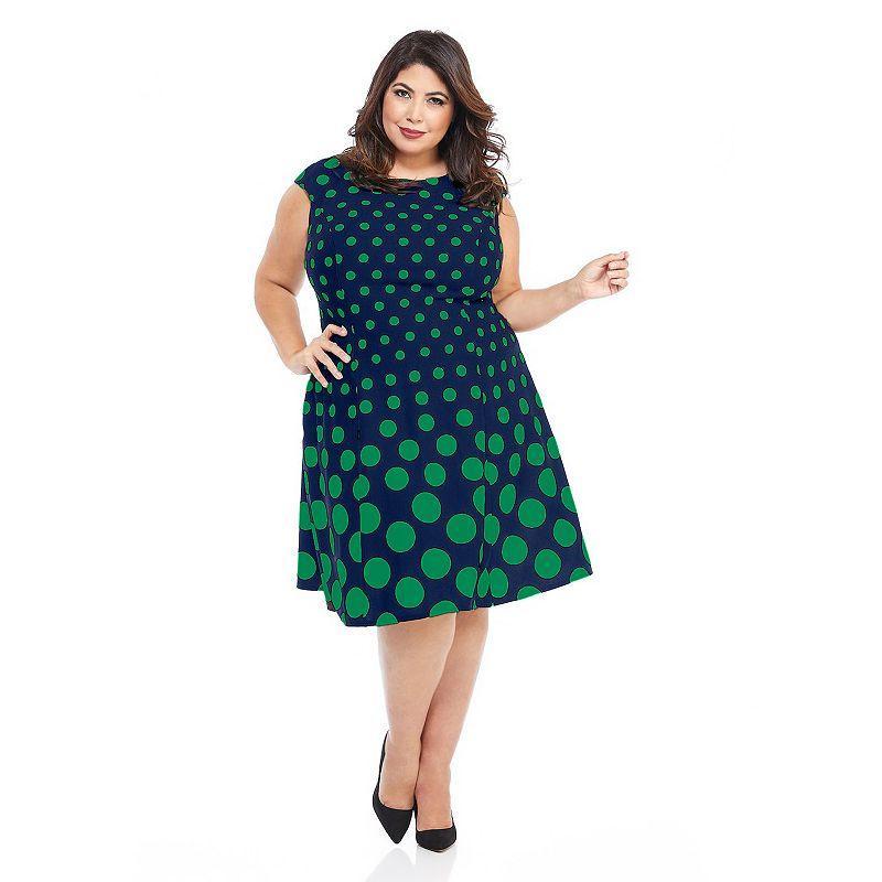 Plus Size London Times Cap Sleeve Fit & Flare Dress, Womens Product Image