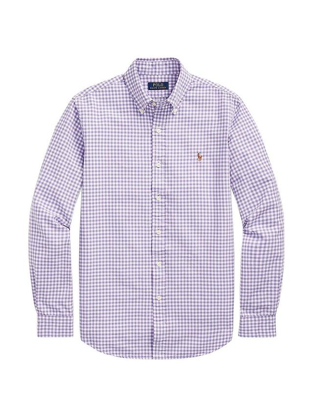 Men's Classic-fit Gingham Oxford Shirt In Blue,green,new Rose Multi Product Image