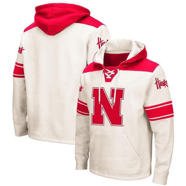 Mens Colosseum Cream Nebraska Huskers 2.0 Lace-Up Pullover Hoodie Product Image