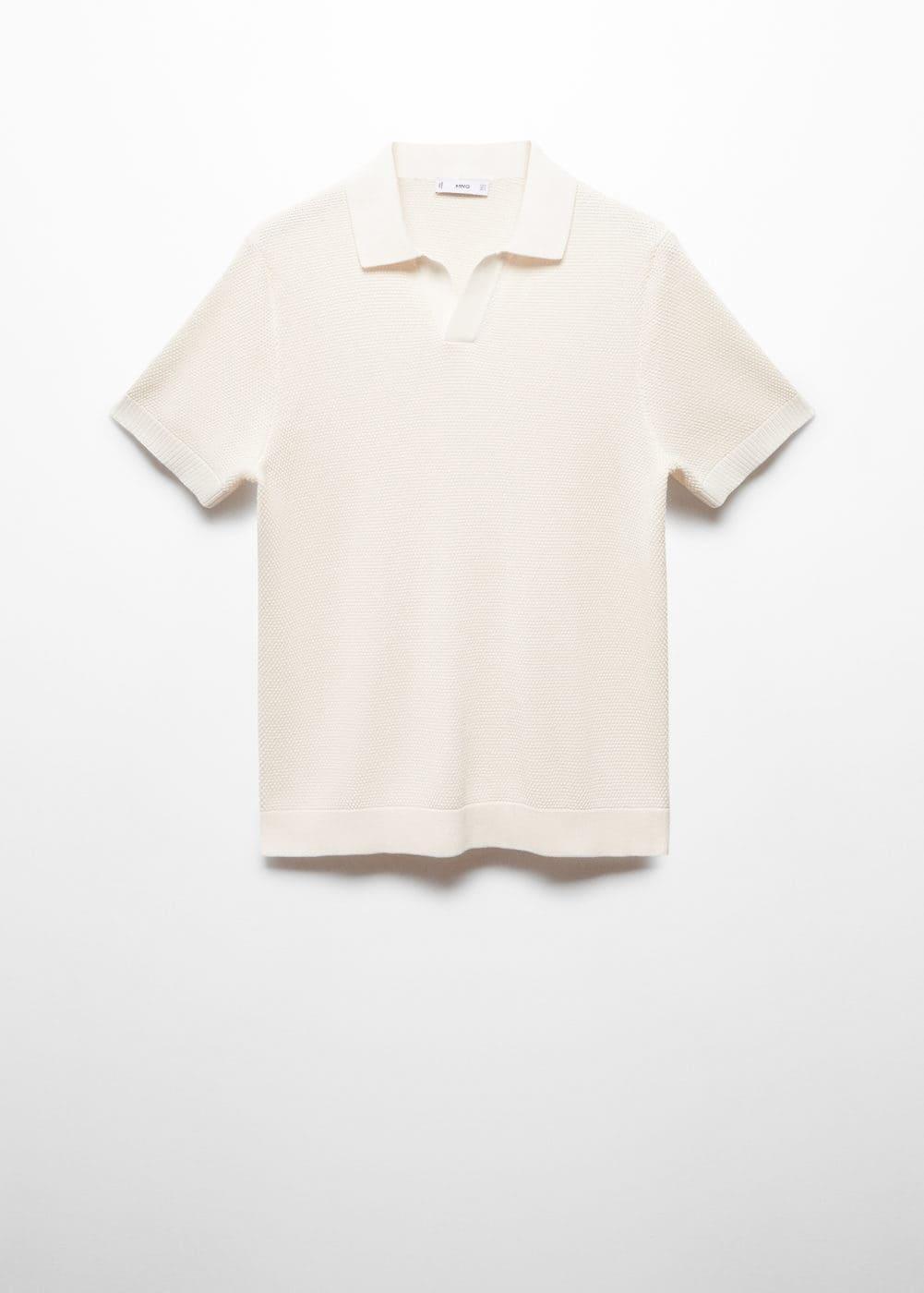 MANGO MAN - Structured knitted polo shirt ecruMen Product Image