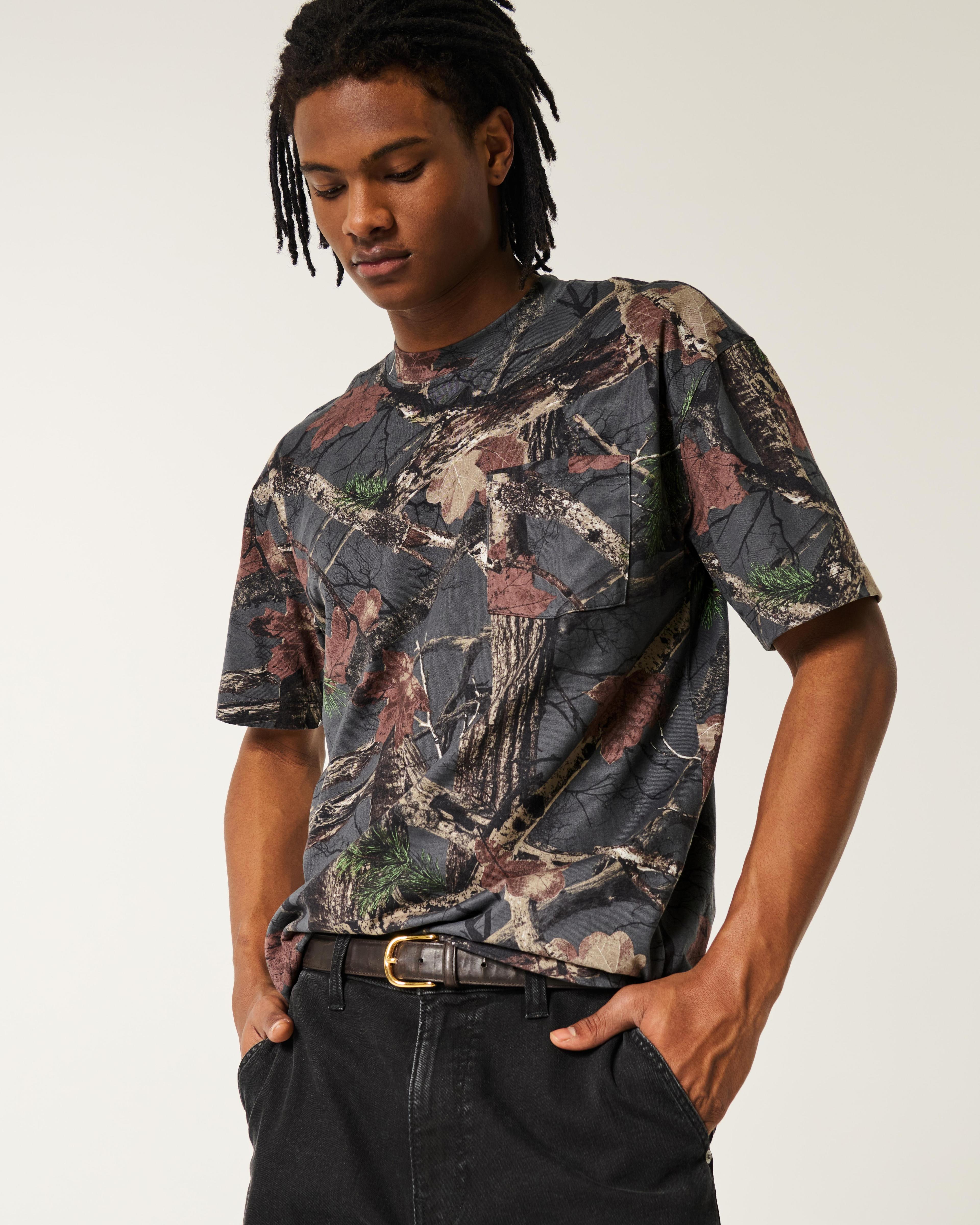 Boxy Heavyweight Camo Crew T-Shirt Product Image