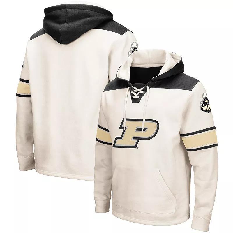 Mens Colosseum Cream Purdue Boilermakers 2.0 Lace-Up Pullover Hoodie Product Image