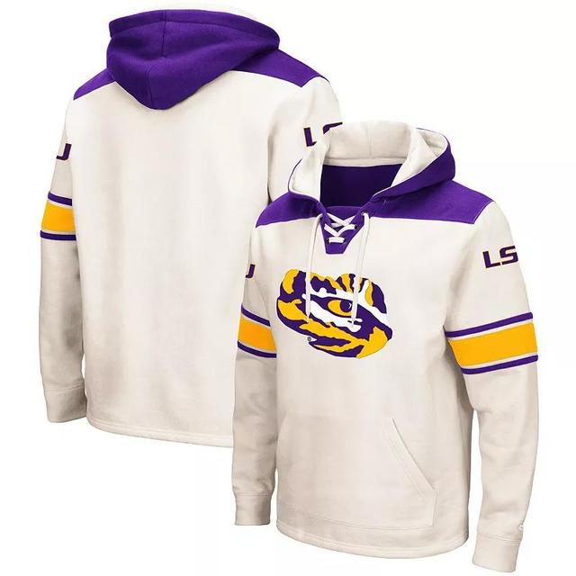 Mens Colosseum Cream LSU Tigers 2.0 Lace-Up Hoodie Product Image