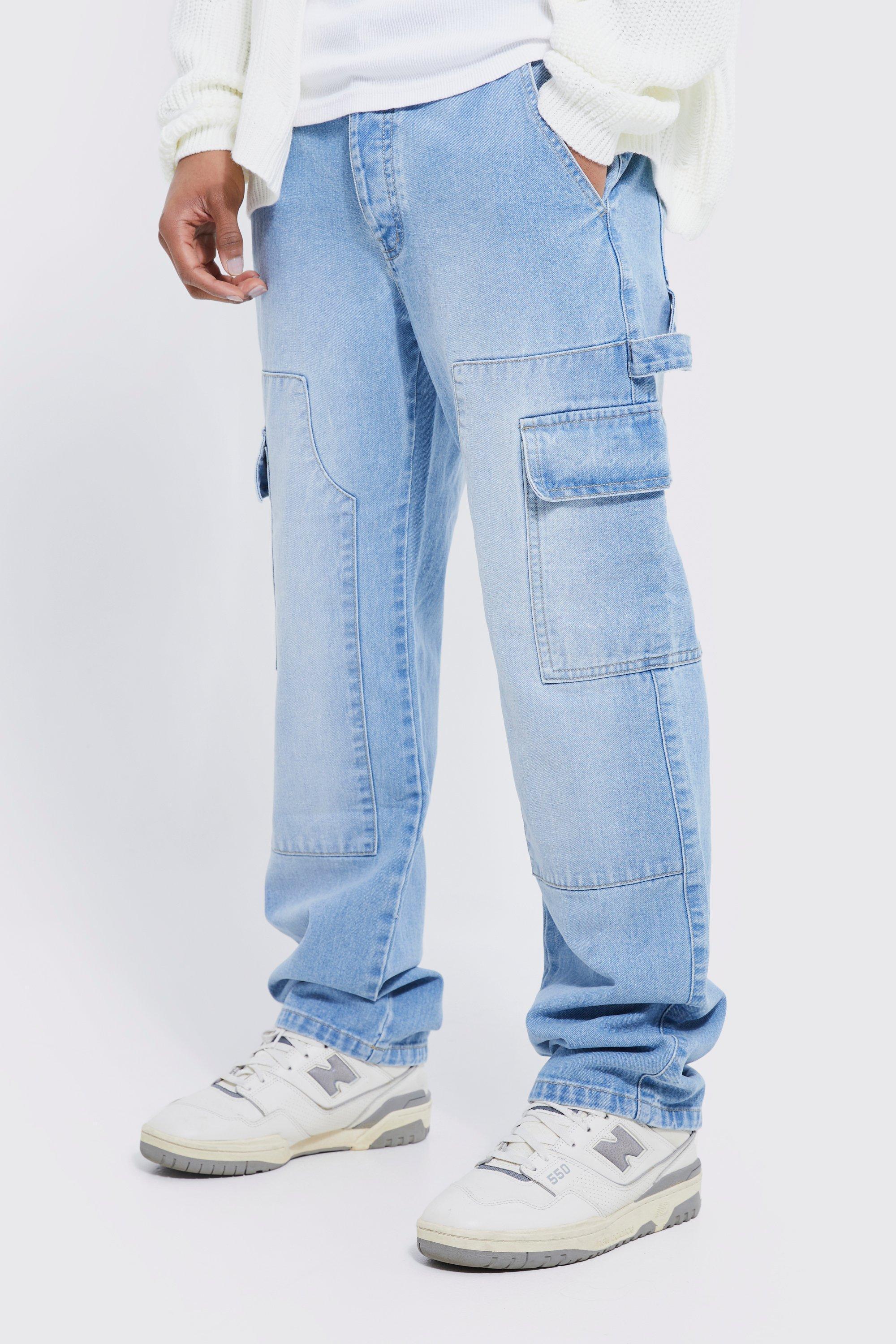 Relaxed Fit Carpenter Cargo Jeans | boohooMAN USA Product Image