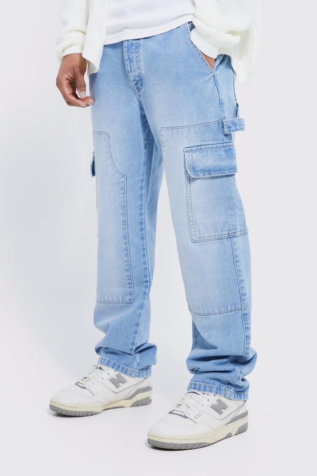 Relaxed Fit Carpenter Cargo Jeans | boohooMAN USA Product Image