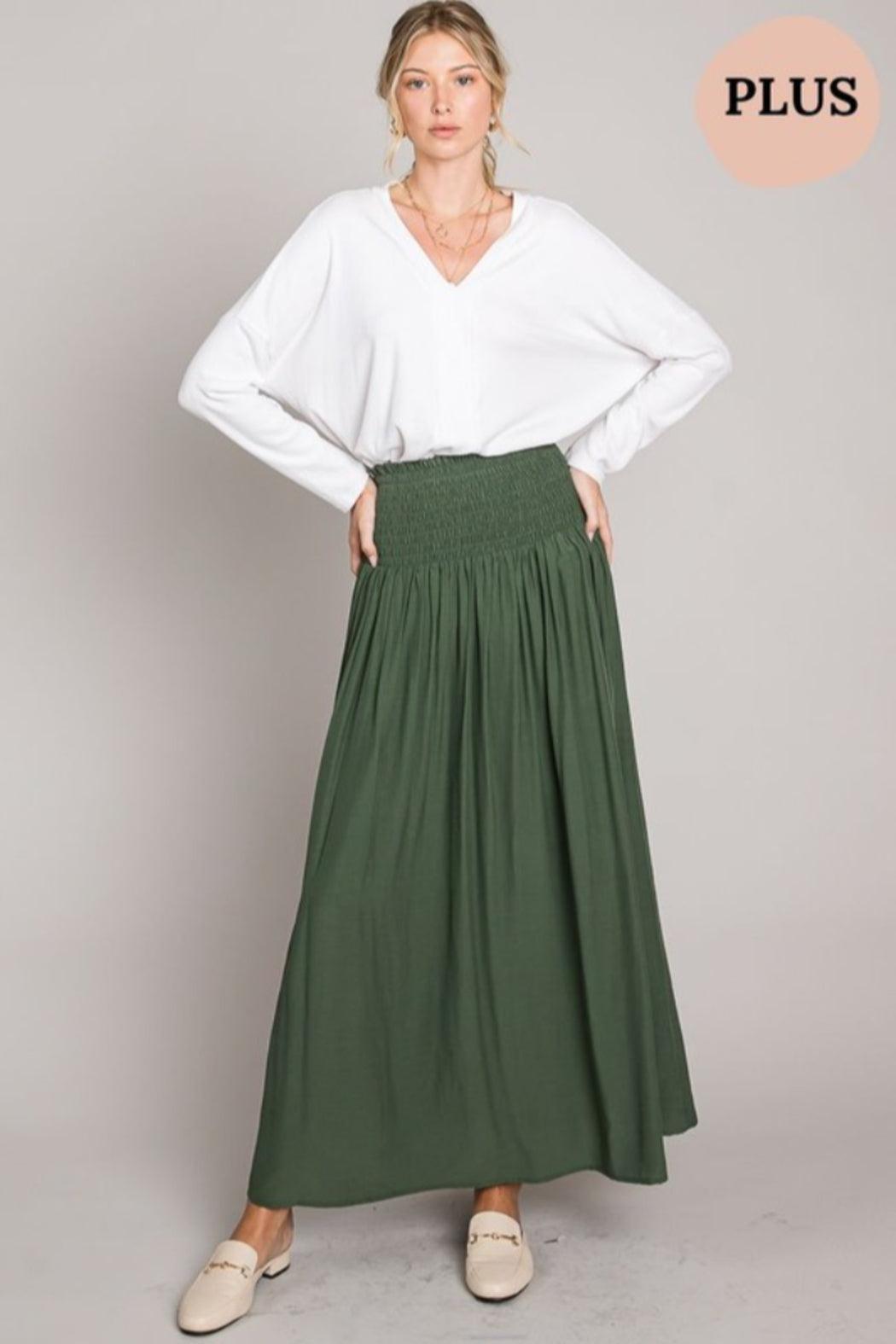 Plus Size Smocked Wait Maxi Skirt Product Image