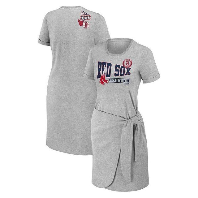 Womens WEAR by Erin Andrews Heather Gray Boston Red Sox Knotted T-Shirt Dress Product Image