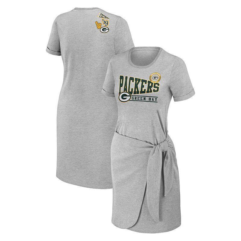 Womens WEAR by Erin Andrews Heather Gray San Francisco 49ers Knotted T-Shirt Dress Product Image