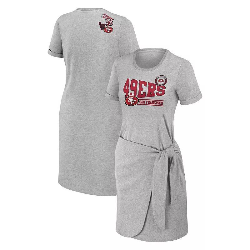 Womens WEAR by Erin Andrews Heather Gray San Francisco 49ers Knotted T-Shirt Dress Product Image