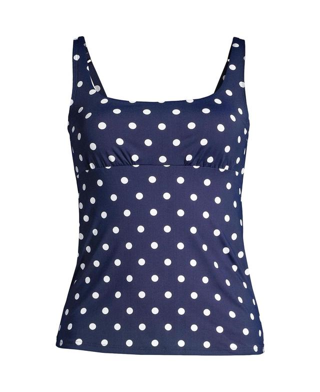 Plus Size Lands End Bust Minimizer UPF 50 Squareneck Tankini Top, Womens Blue Product Image