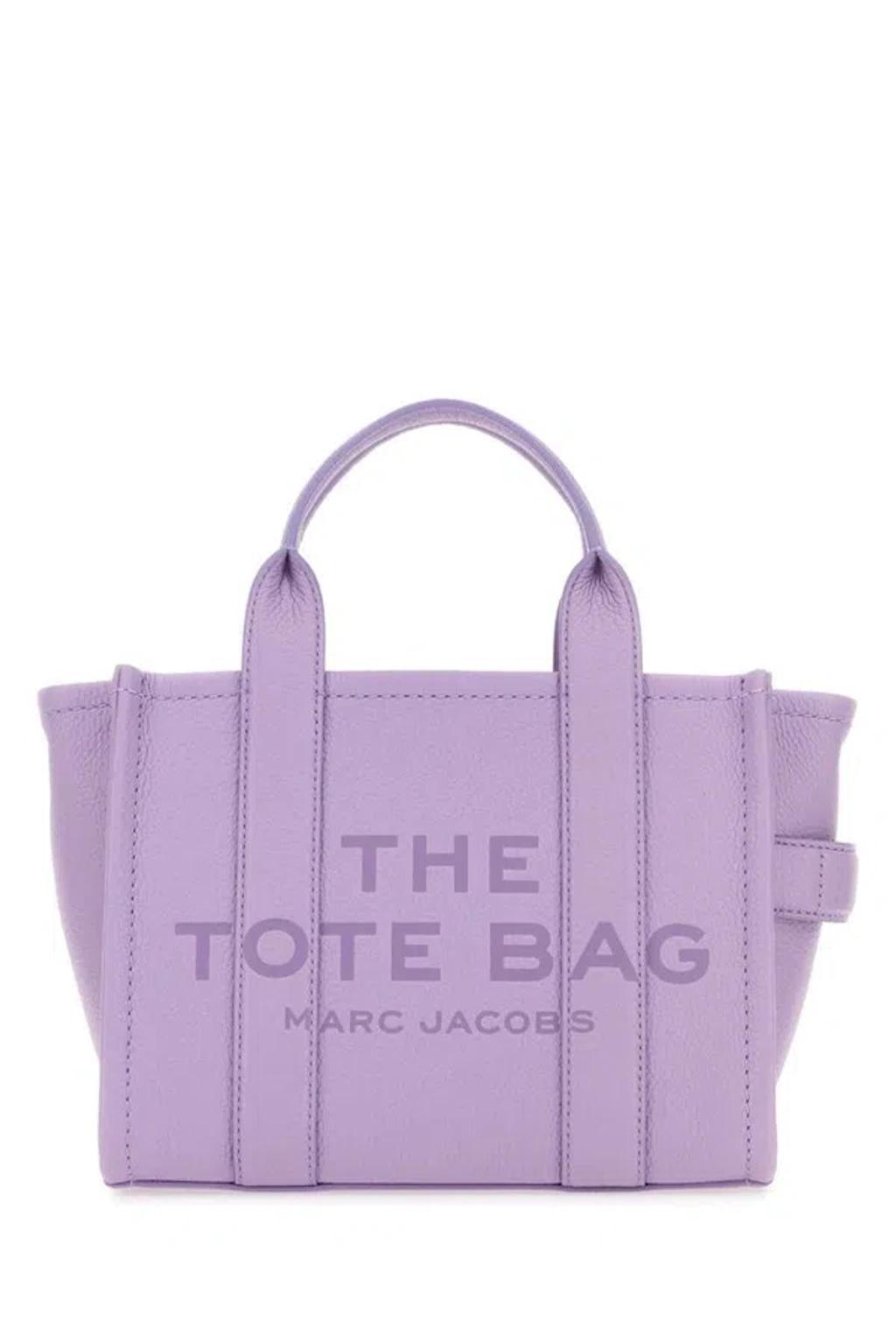 MARC JACOBS Logo Embossed Small Tote Bag In Purple Product Image