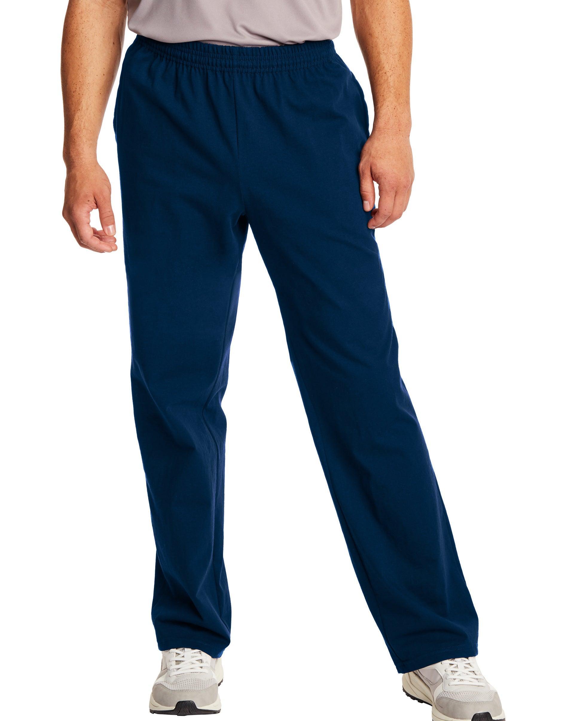 Mens Hanes ComfortSoft Jersey Pocket Pajama Pants Blue Product Image