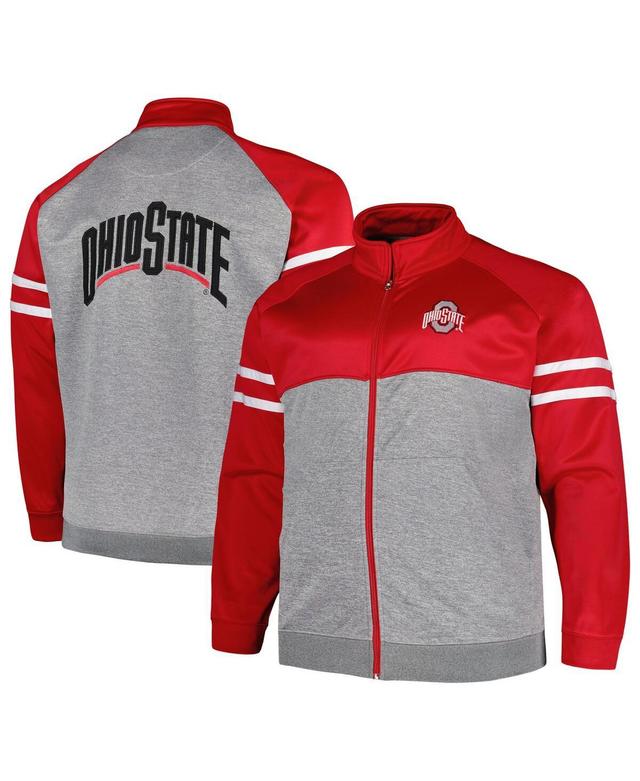 Mens Profile Scarlet Ohio State Buckeyes Big & Tall Fleece Full-Zip Jacket Product Image