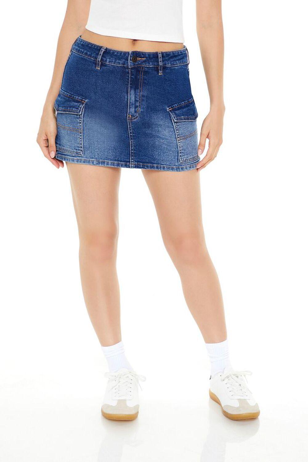 Denim Cargo Mini Skirt | Forever 21 Product Image