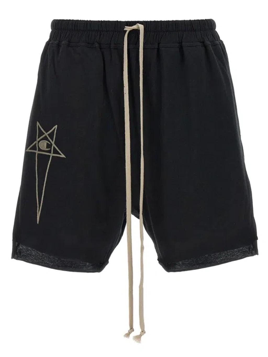 RICK OWENS X Champion Dolphin Boxers Bermuda Shorts In Black Product Image