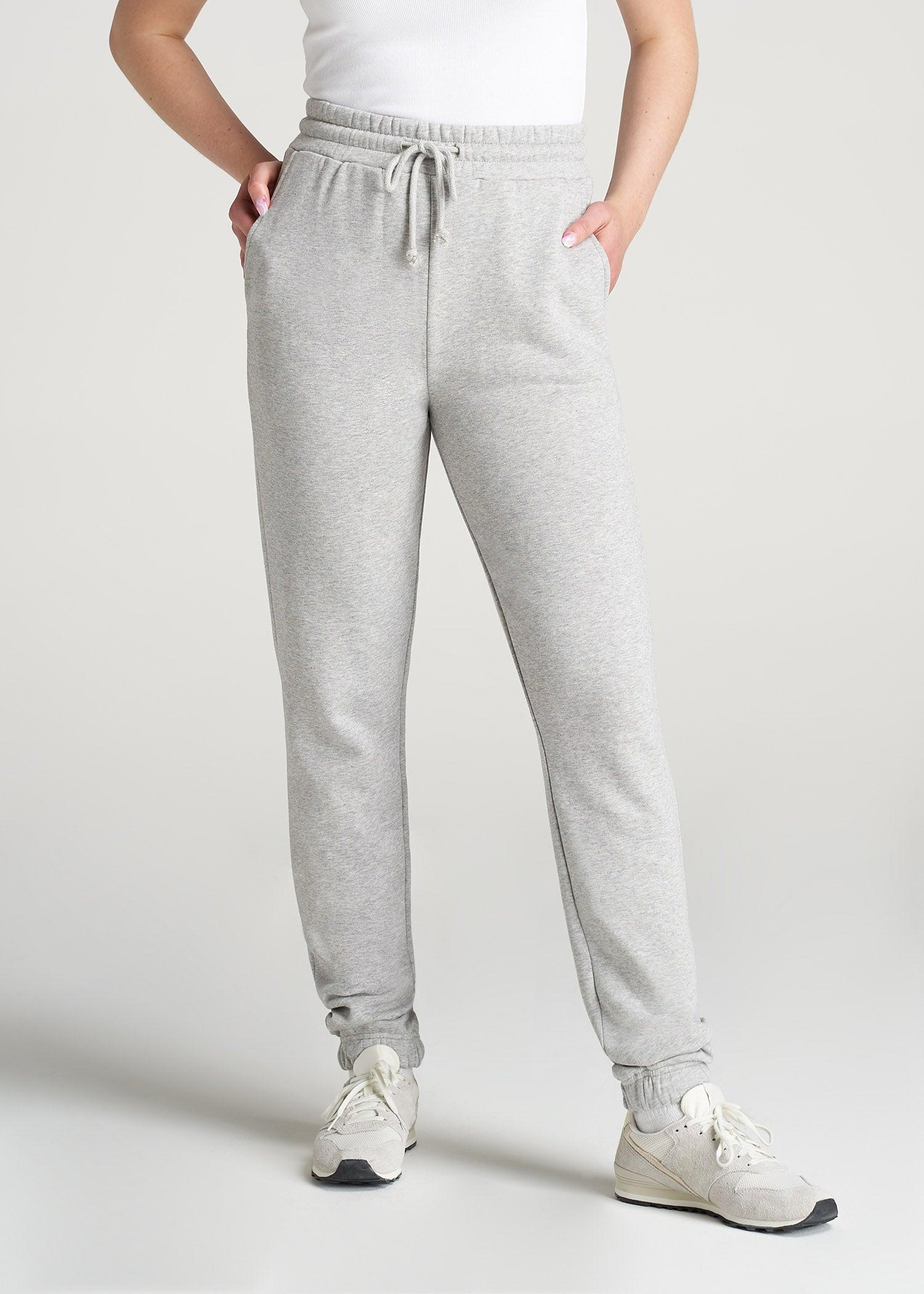 Wearever Fleece SLIM-FIT High-Waisted Women's Garment Dye Sweatpants in Grey Mix Female Product Image