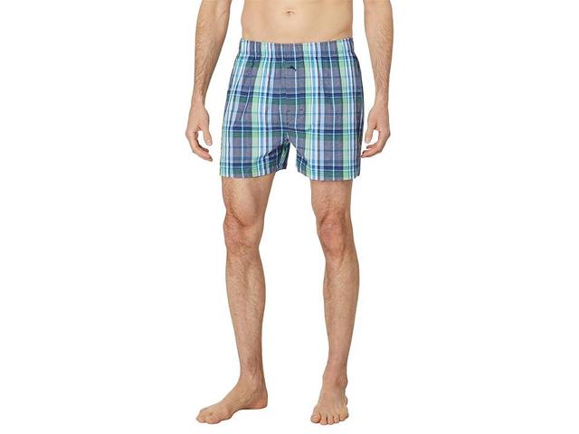 Tommy Bahama Cotton Seersucker Boxers (Navy Plaid) Men's Underwear Product Image