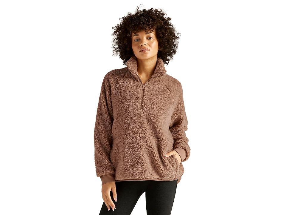 Beyond Yoga Take Flight Sherpa Pullover (Camel) Women's Clothing Product Image