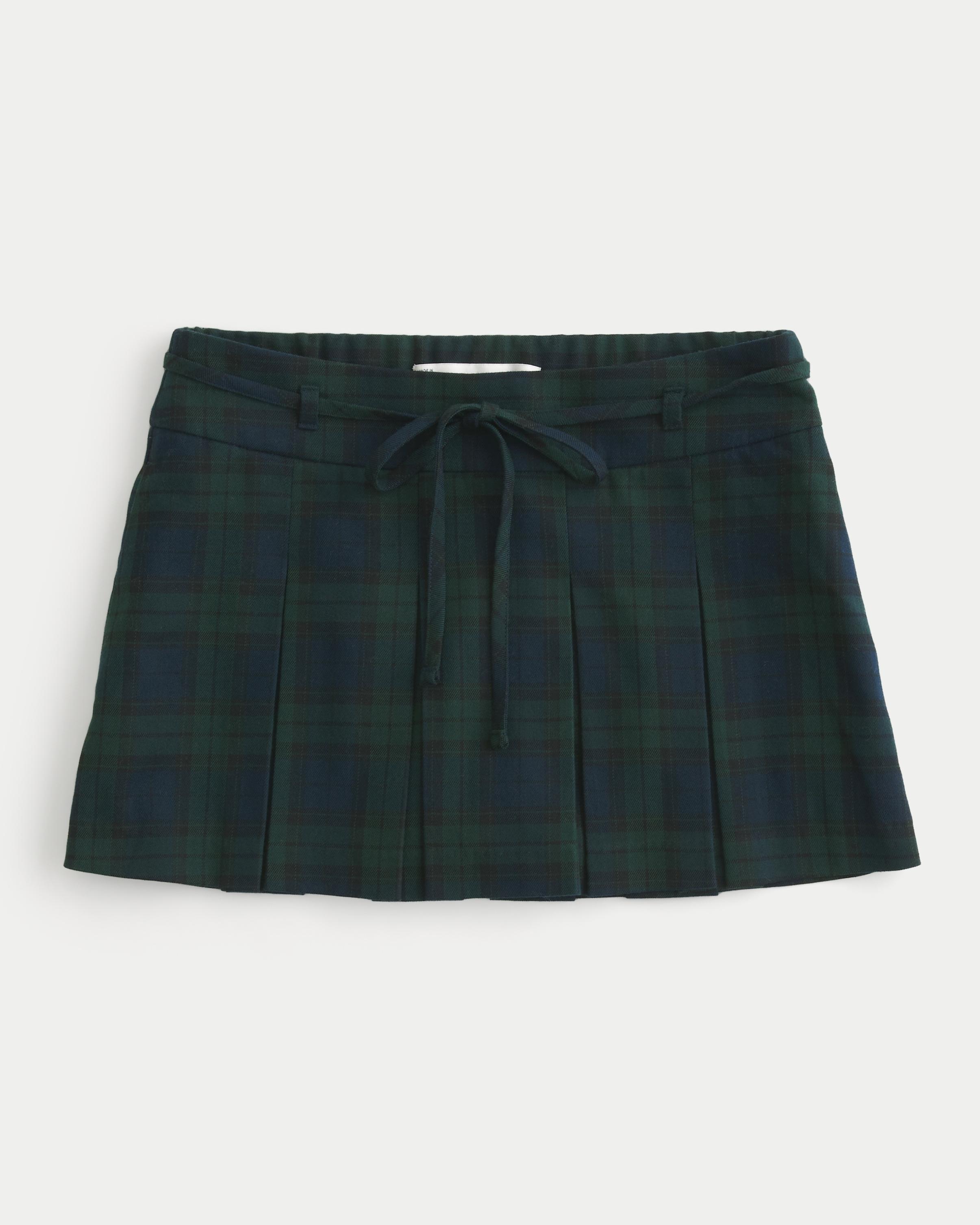 Mid-Rise Pleated Mini Skort Product Image