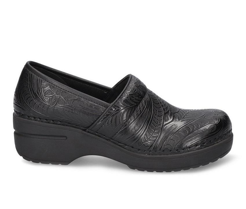 Women's Easy Works by Easy Street Lead Black Tooled Slip-Resistant Clogs Product Image