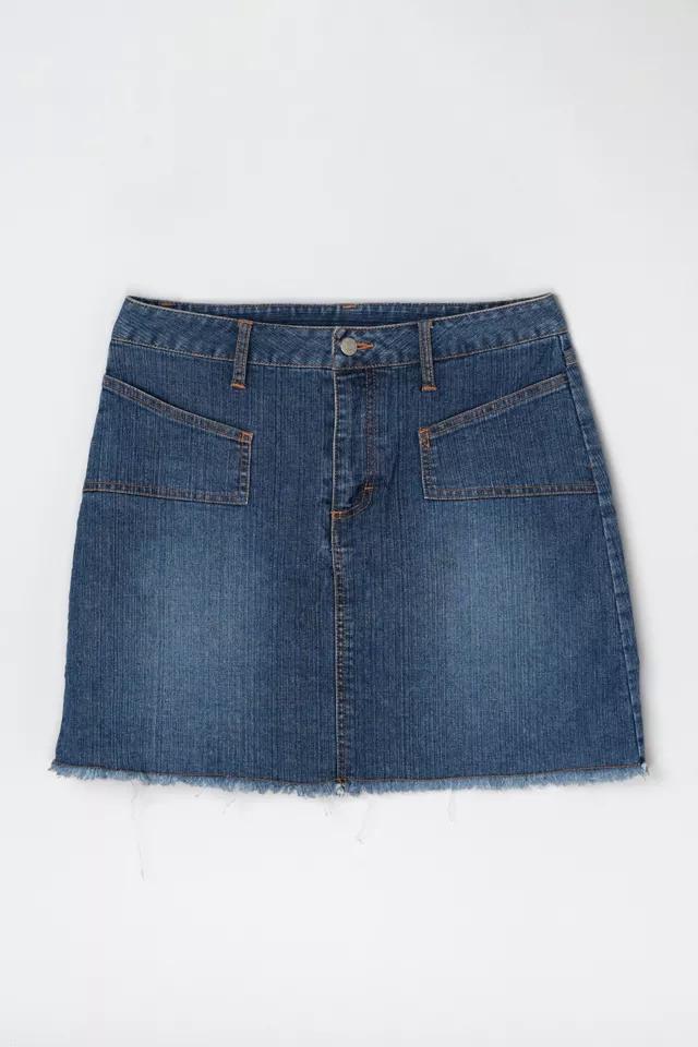 Vintage 90s Contrast Stitched Denim Mini Skirt product image