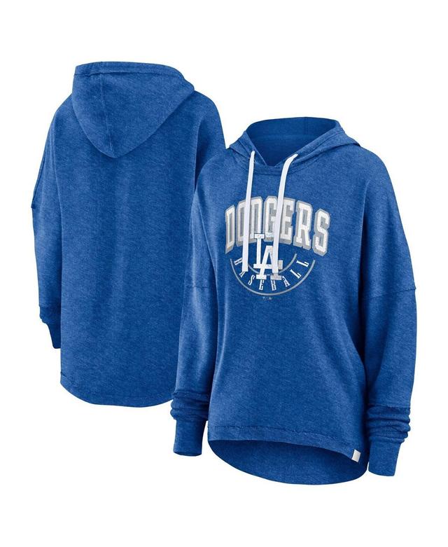 Womens Fanatics Heather Royal Distressed Los Angeles Dodgers Luxe Pullover Hoodie Product Image