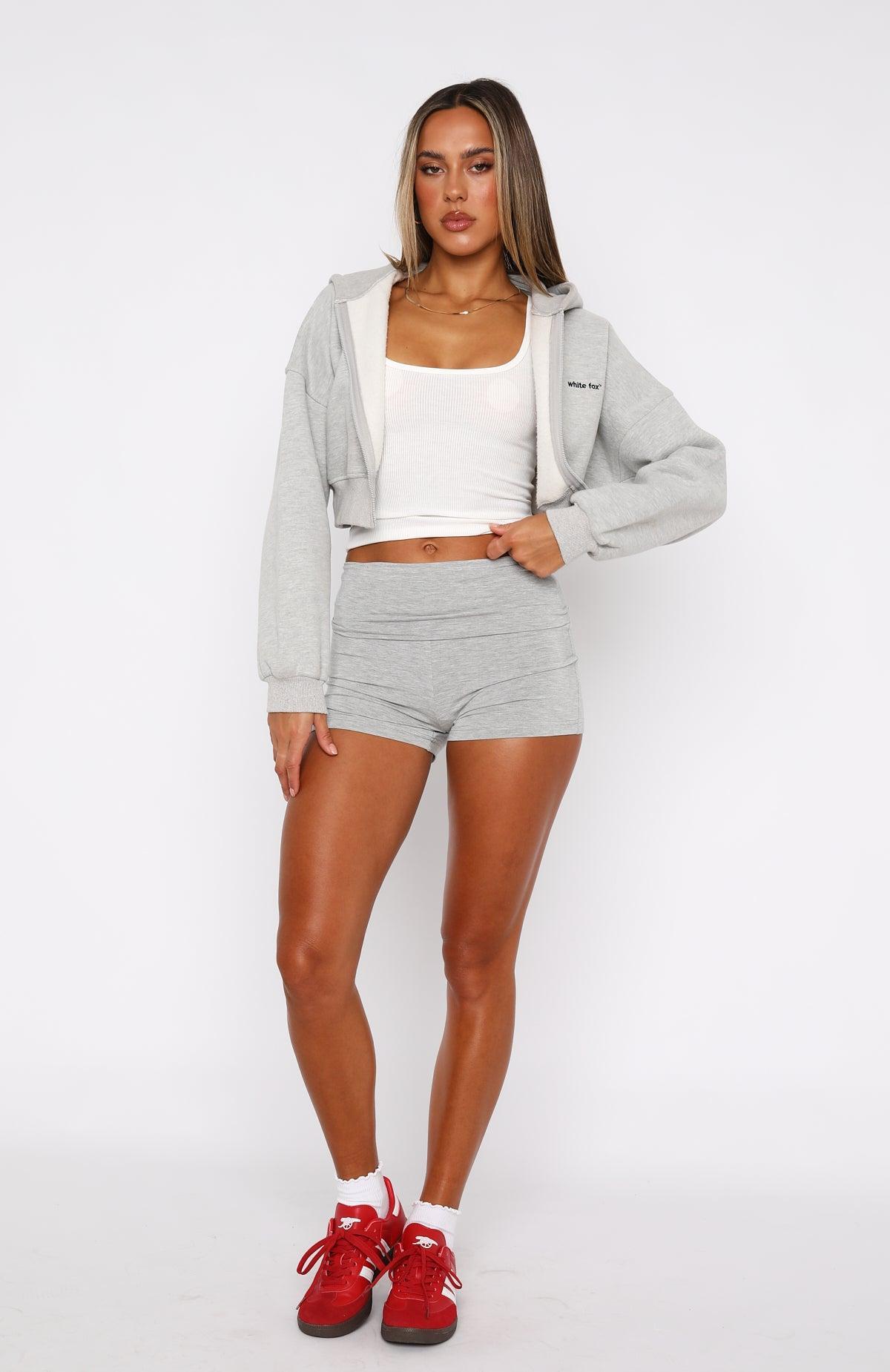 Let's Catch Up Booty Shorts Grey Marle Product Image