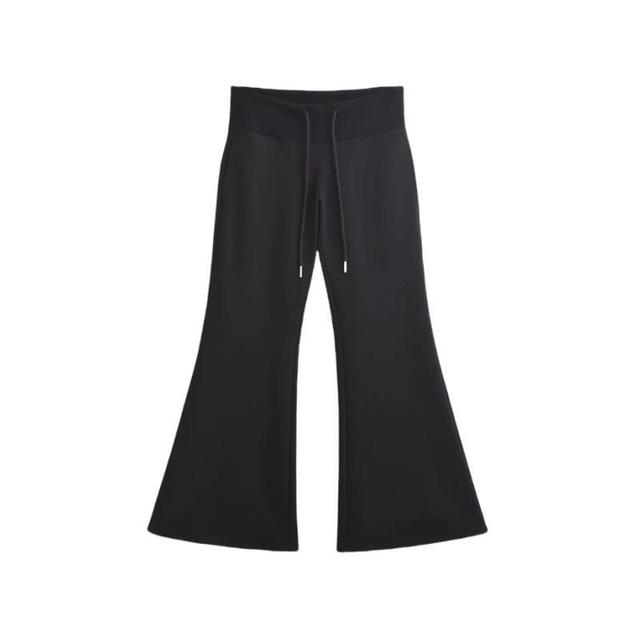 Drawstring Waist Plain Flared Sweatpants Product Image