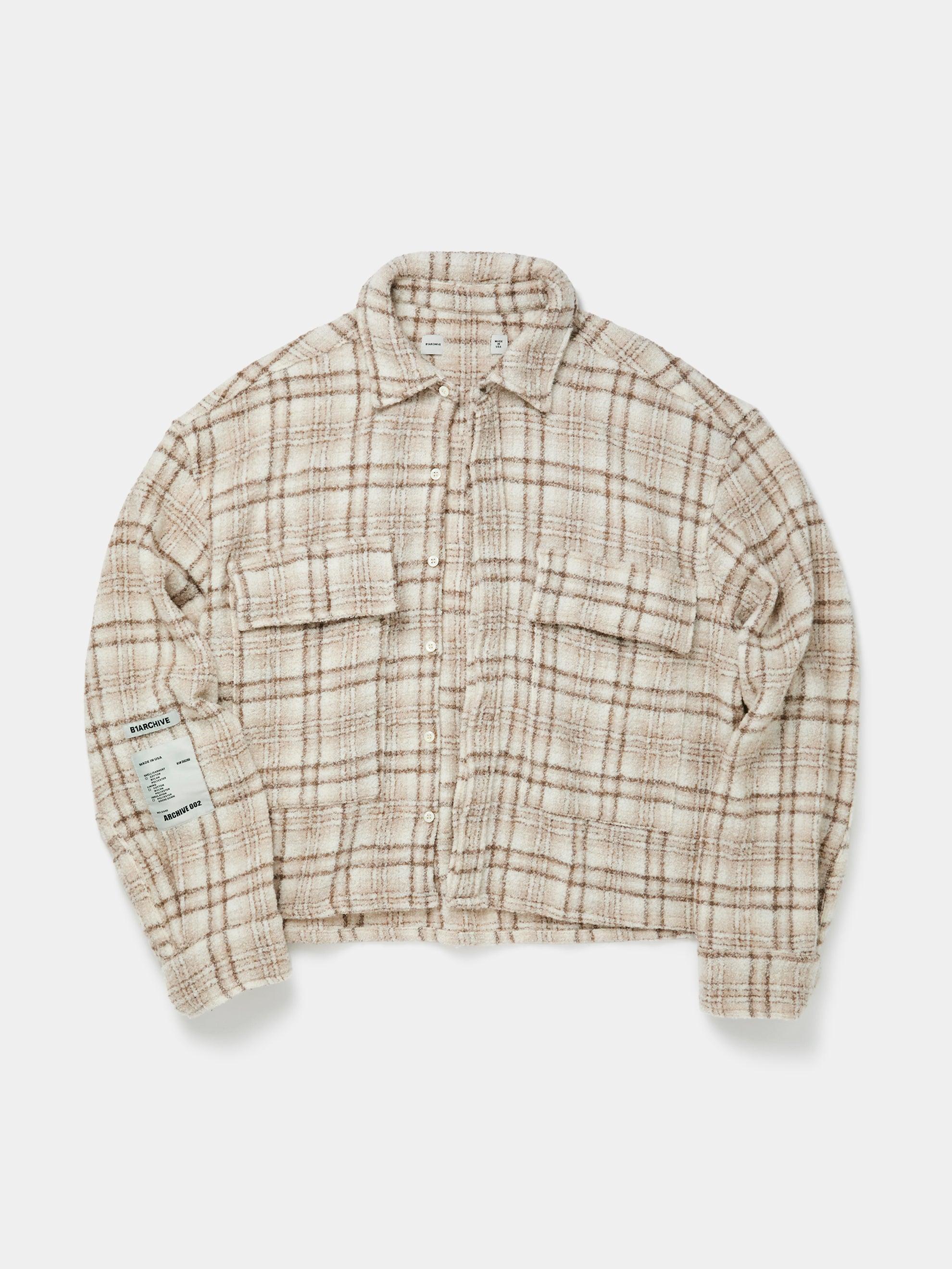 Flap Pocket Check Shirt (Khaki) Product Image