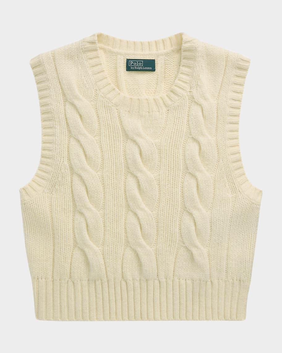 Cropped Cable Wool-Cashmere Sweater product image