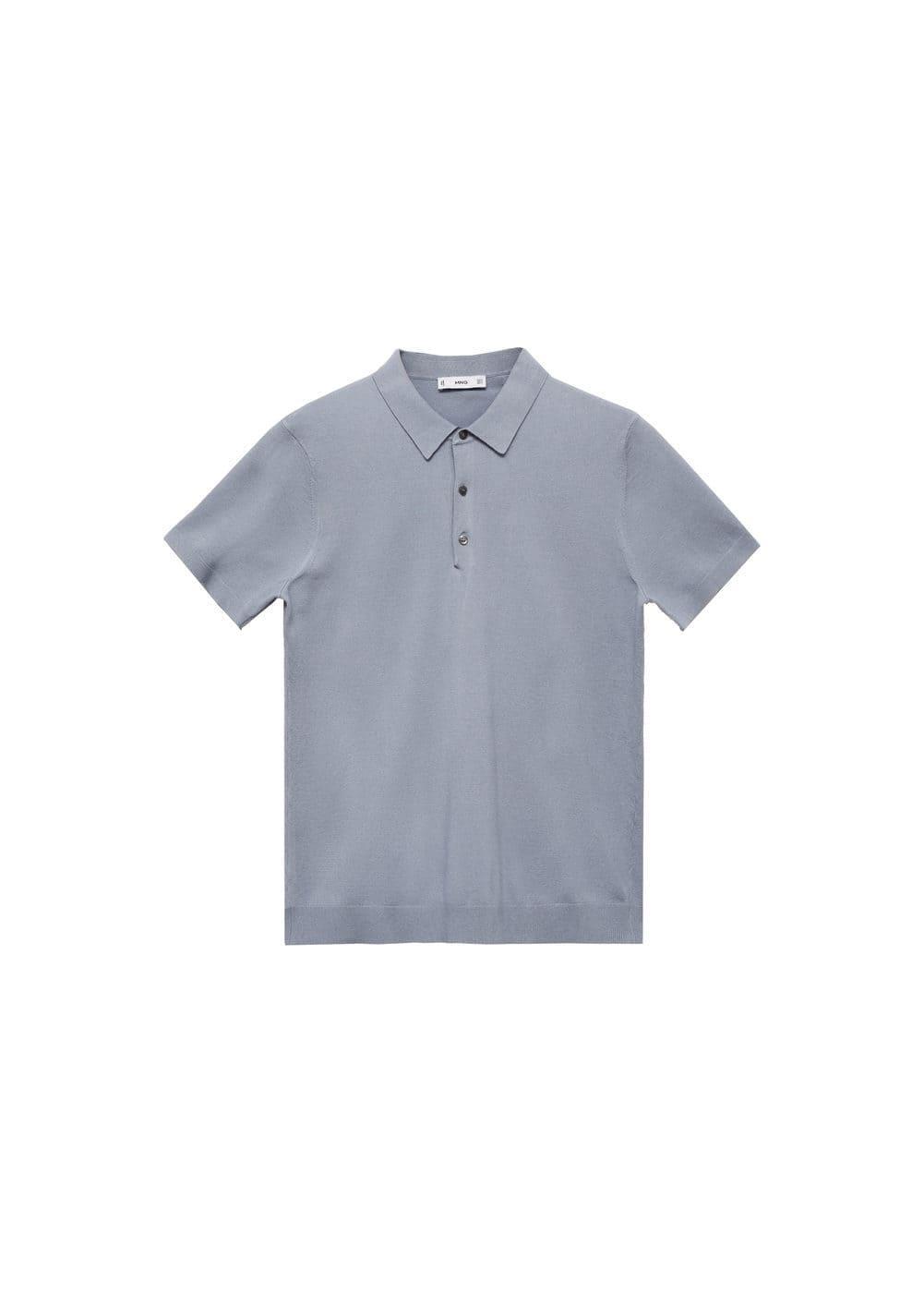 MANGO MAN - Fine-knit polo shirt china blueMen Product Image