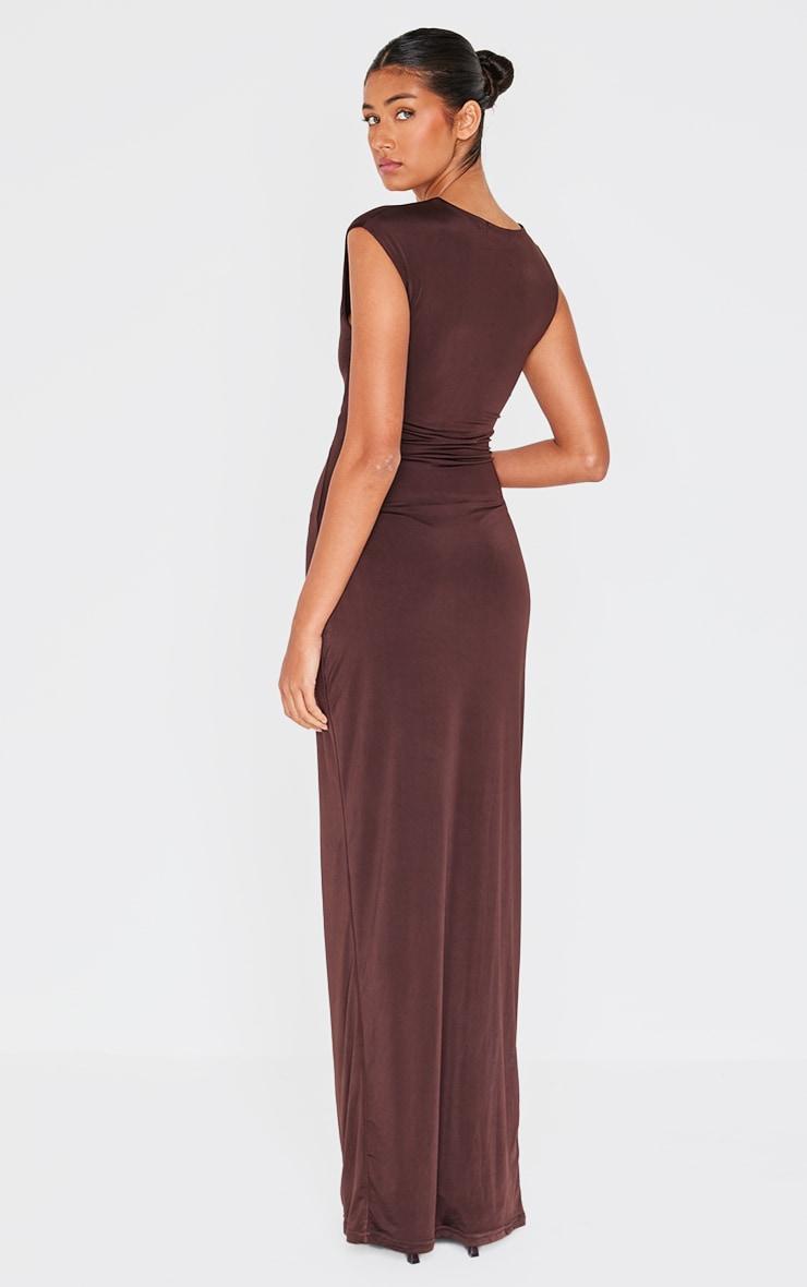  Chocolate Soft Touch Cut Out Maxi Dress Product Image