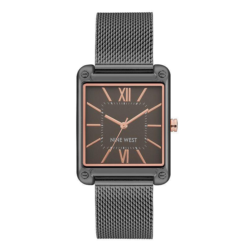 Nine West Womens Two Tone Rectangle Dial Dress Watch Oxford Product Image