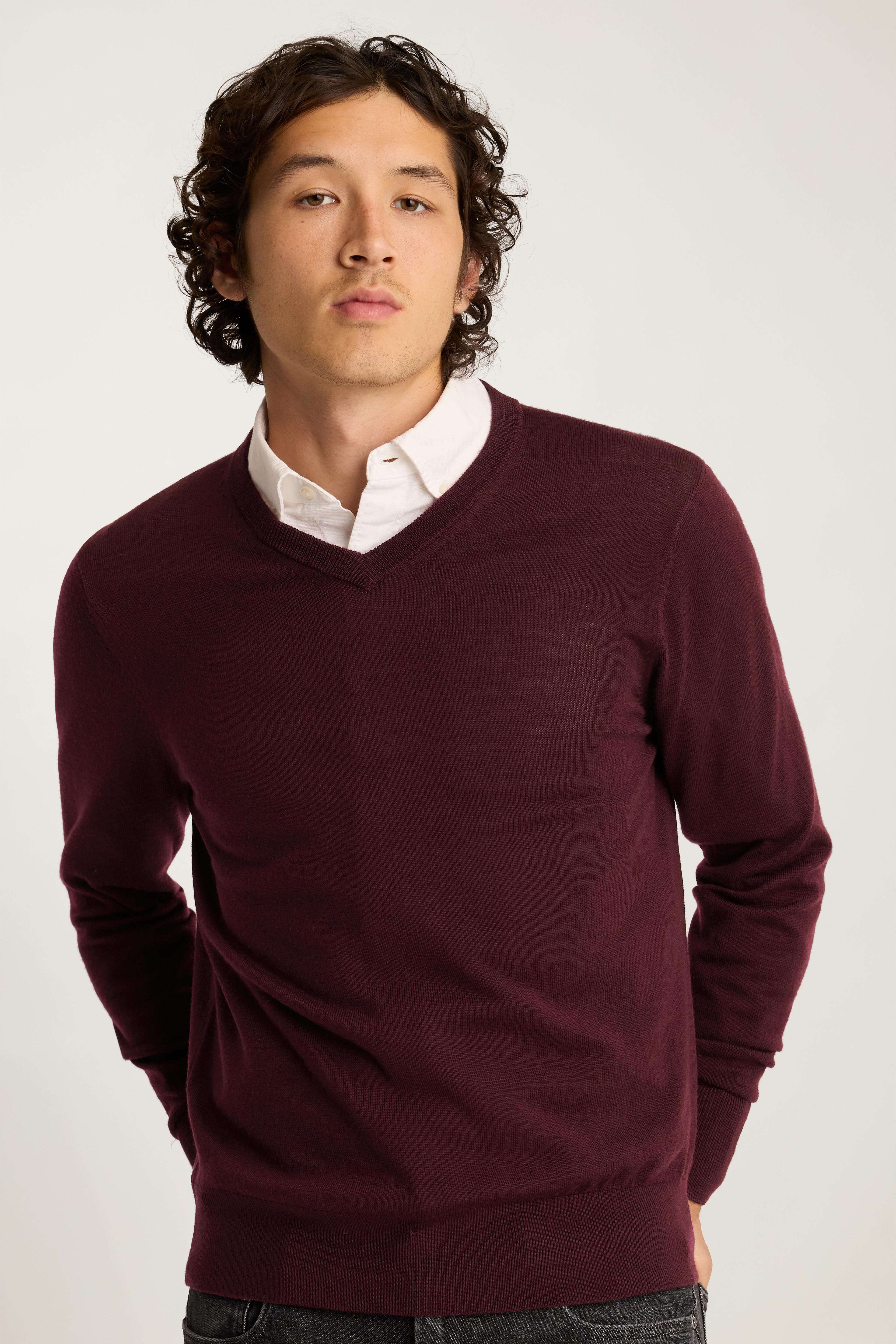 Washable Merino V-Neck Sweater Product Image