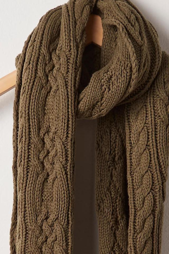 Found Distressed Cable Knit Scarf Product Image