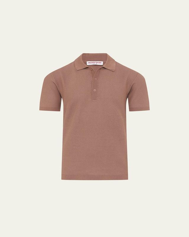 Mens Mercerized Waffle Stitch Polo Shirt Product Image