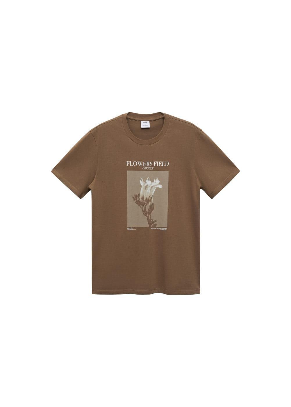 MANGO MAN - Printed slim-fit t-shirt brownMen Product Image