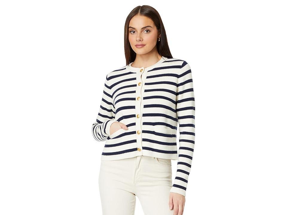 Vineyard Vines Stripe Crew Cardigan (Nautical ) Women's Sweater Product Image