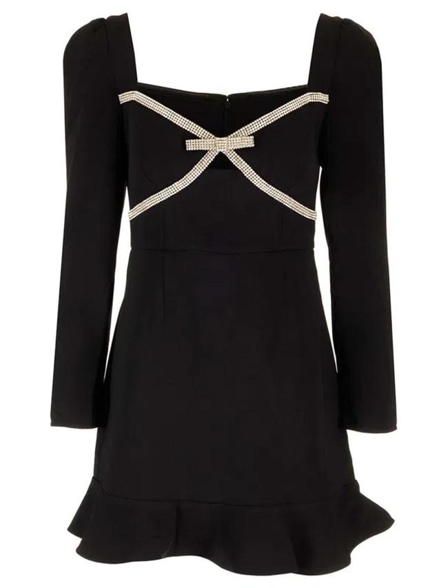 Black Crepe Mini Dress Product Image