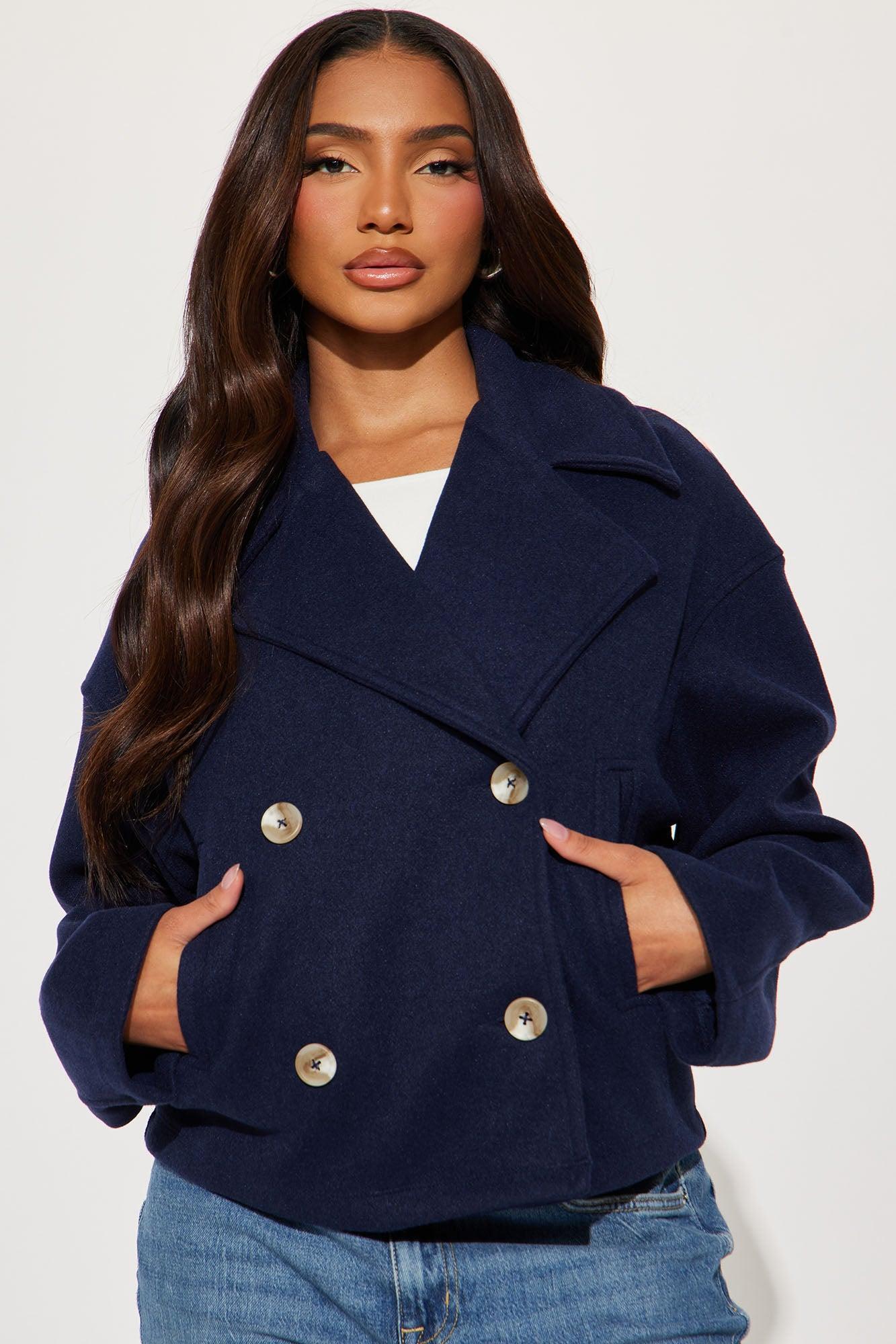 My Moment Wool Coat - Navy Product Image