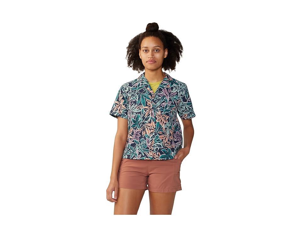 Mountain Hardwear Trail Sender Short Sleeve (Dark Zinc Floral Print) Women's Clothing Product Image