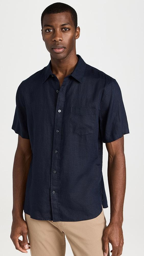 Vince Linen Short Sleeve Shirt | Shopbop Product Image