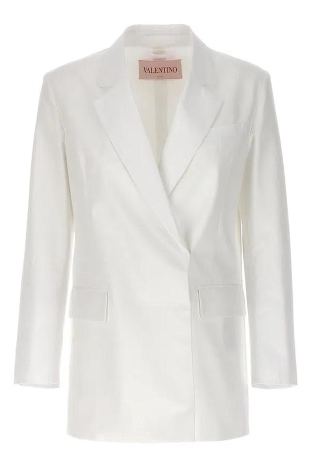 Garavani Women  Double-breasted Blazer In White Product Image