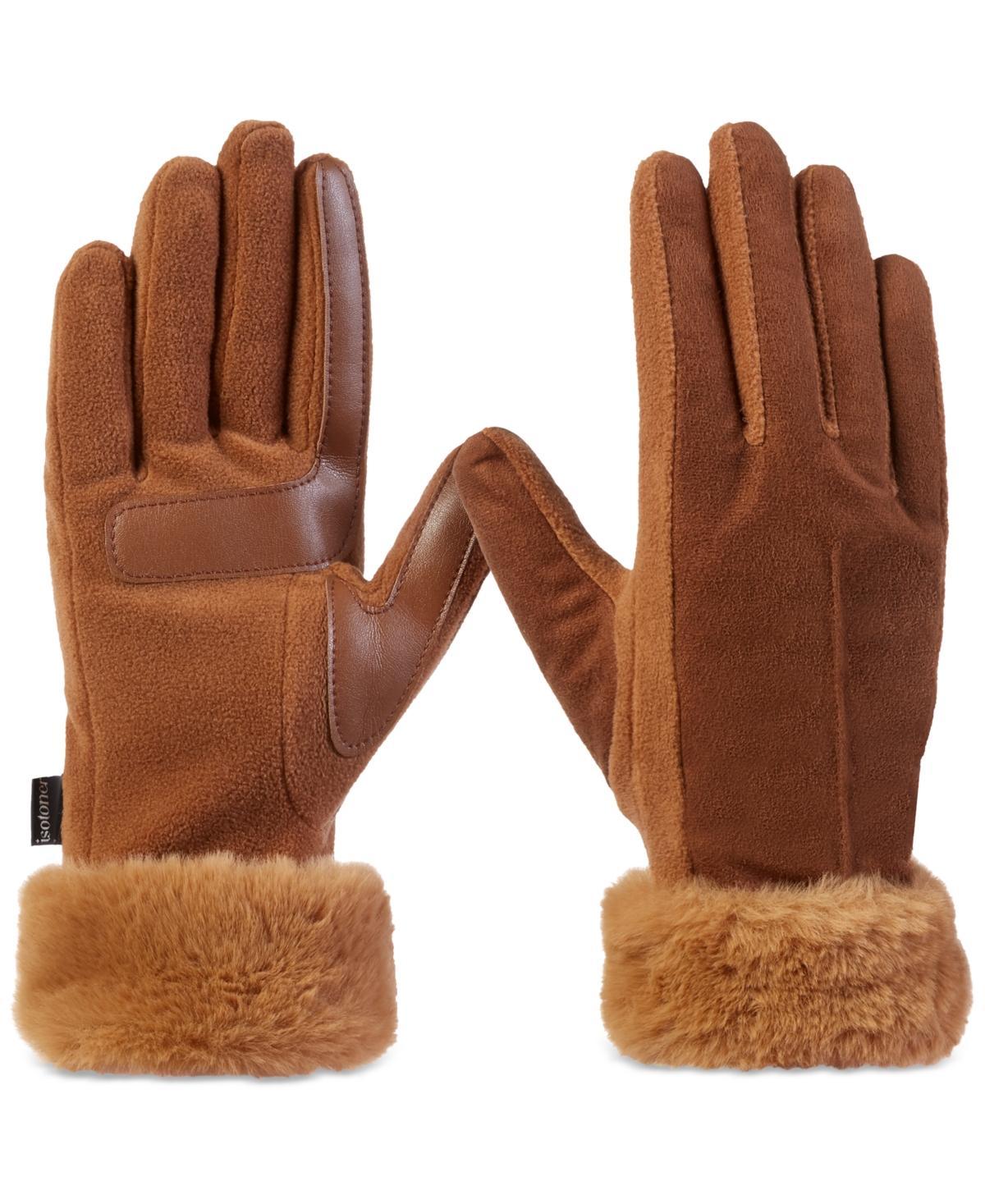 Isotoner Signature Womens Mya smartDRI Faux-Fur Cuff Gloves Product Image