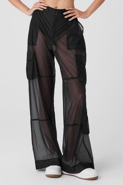 Sheer Effusion Cargo Wide Leg Trouser - Black Product Image